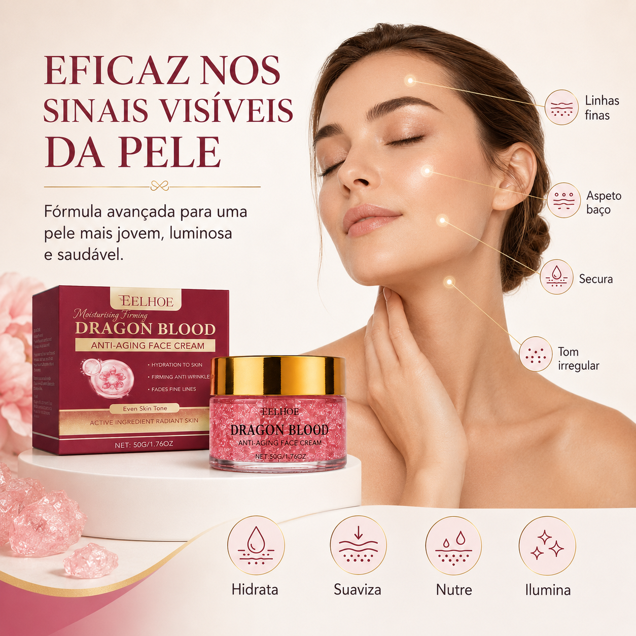 Creme Hidratante Anti-Idade com Retinol e Sangue de Dragão