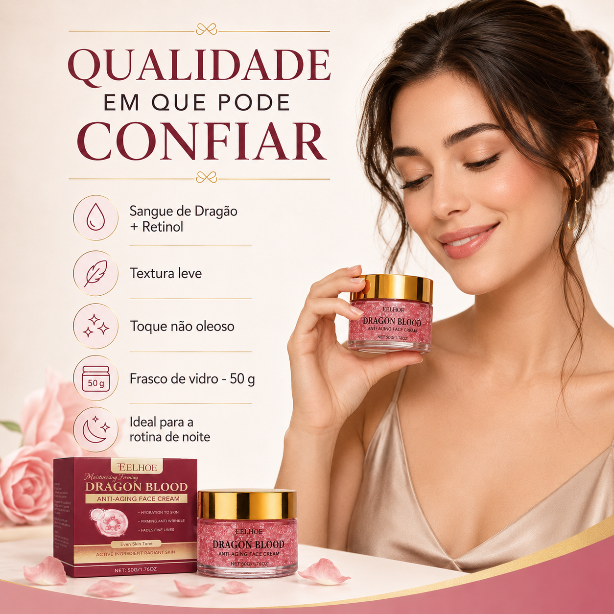 Creme Hidratante Anti-Idade com Retinol e Sangue de Dragão